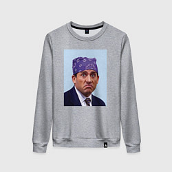 Свитшот хлопковый женский Michael Scott - Prison mike the office meme, цвет: меланж