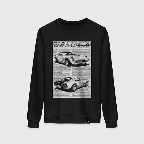 Женский свитшот Chevrolet Corvette / Черный – фото 1