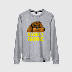 Свитшот хлопковый женский Bearly awake, цвет: меланж