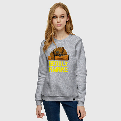 Женский свитшот Bearly awake / Меланж – фото 3