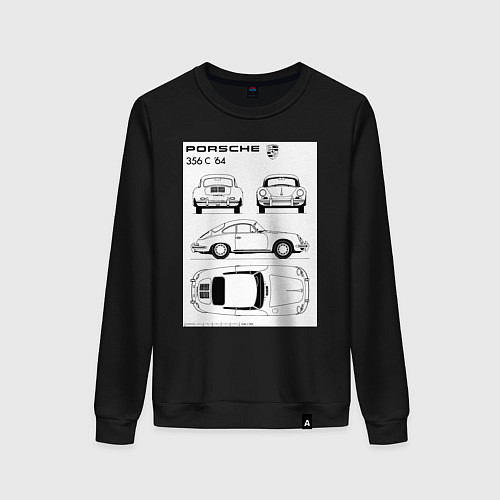 Женский свитшот Машина Porsche / Черный – фото 1