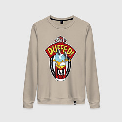 Свитшот хлопковый женский Duff beer with Homer, цвет: миндальный