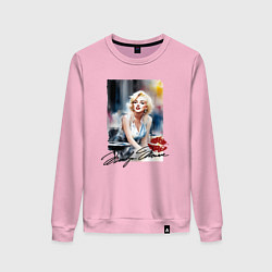 Свитшот хлопковый женский Мэрилин Монро - звезда, цвет: светло-розовый