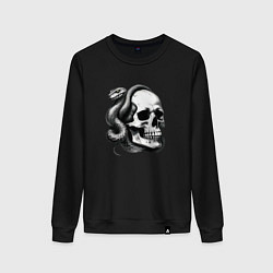 Женский свитшот Змея и череп