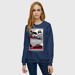 Свитшот хлопковый женский Audi Sport автомобиль, цвет: тёмно-синий — фото 2