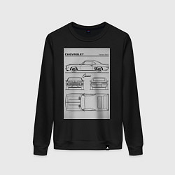Свитшот хлопковый женский Chevrolet Camaro, цвет: черный
