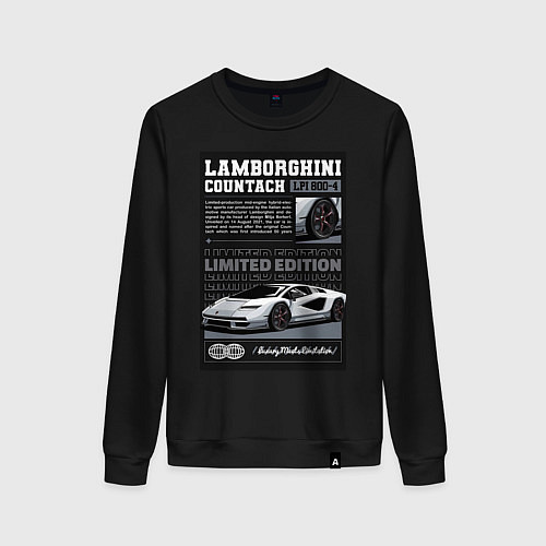 Женский свитшот Lamborghini countach / Черный – фото 1