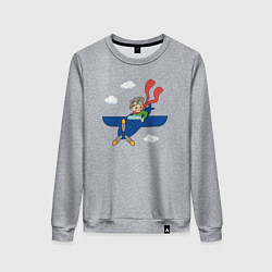 Женский свитшот Мальчик пилот и самолет