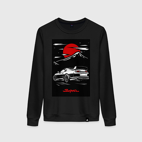 Женский свитшот Toyota Supra jdm гоночный / Черный – фото 1