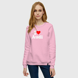 Свитшот хлопковый женский I love Audi, цвет: светло-розовый — фото 2