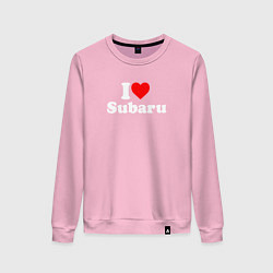 Свитшот хлопковый женский I love Subaru sport, цвет: светло-розовый