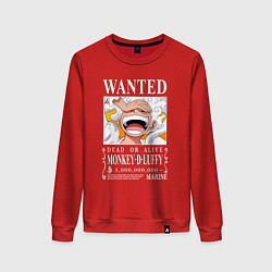 Свитшот хлопковый женский Monkey D Luffy - wanted, цвет: красный