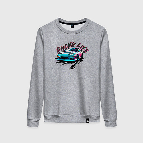 Женский свитшот Phonk life чёрный / Меланж – фото 1