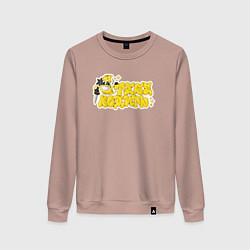 Свитшот хлопковый женский Тебе водить, цвет: пыльно-розовый