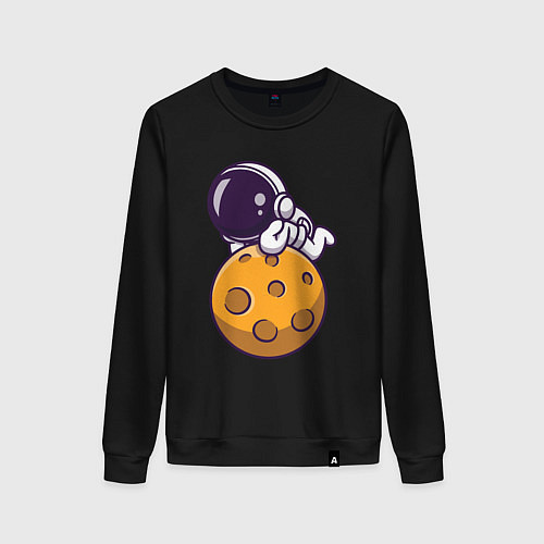 Женский свитшот Отдых на Луне / Черный – фото 1