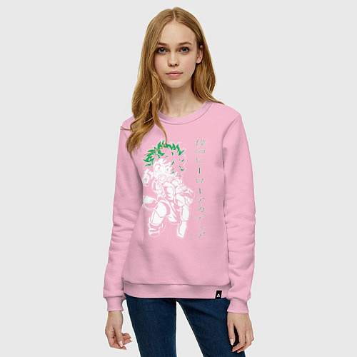 Женский свитшот Моя геройская академия Изуку Мидория Деку / Светло-розовый – фото 3