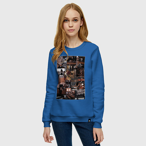 Женский свитшот Юристы эстетика коллаж / Синий – фото 3