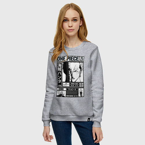 Женский свитшот Легендарный Зоро - Ван Пис / Меланж – фото 3