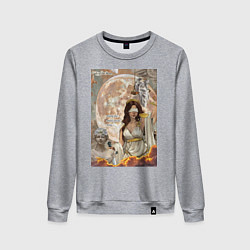 Свитшот хлопковый женский Фемида богиня правосудия, цвет: меланж