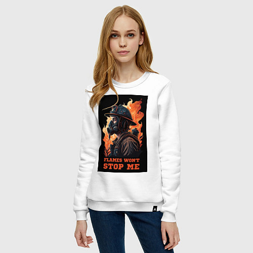 Женский свитшот Пламя не остановит меня / Белый – фото 3