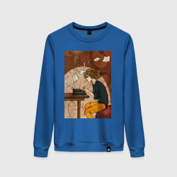 Свитшот хлопковый женский Писатель, цвет: синий