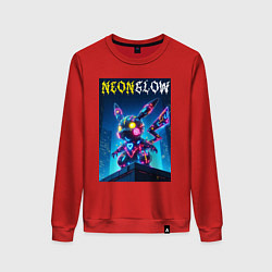 Женский свитшот Neon glow - cyber Pikachu