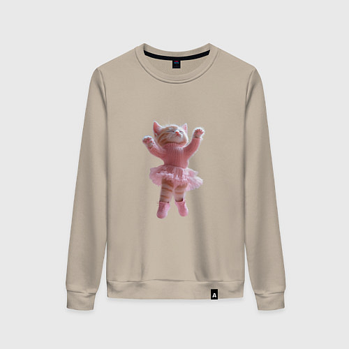 Женский свитшот Кошечка балерина / Миндальный – фото 1