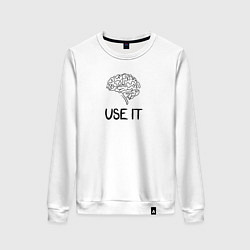 Свитшот хлопковый женский Use it brain, цвет: белый
