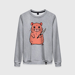 Женский свитшот Хомяк с ножом - мем хомiк