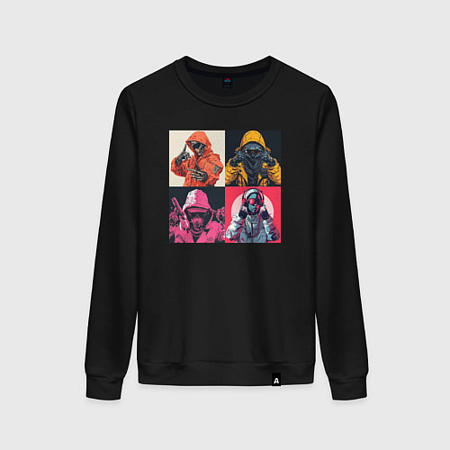 Женский свитшот Киборг рэперы / Черный – фото 1