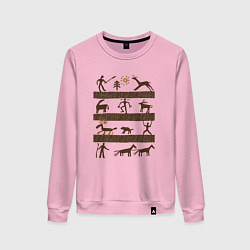 Свитшот хлопковый женский Древняя охота, цвет: светло-розовый