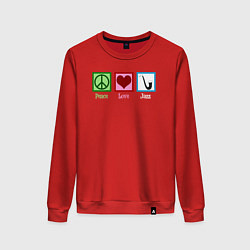 Женский свитшот Мир любовь джаз