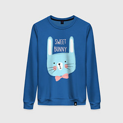 Свитшот хлопковый женский Sweet bunny, цвет: синий