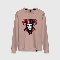 Свитшот хлопковый женский Арлекин, цвет: пыльно-розовый