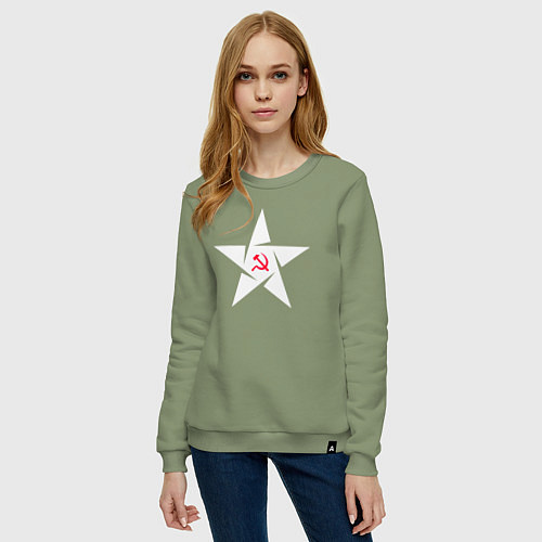 Женский свитшот Звезда Советского Союза / Авокадо – фото 3