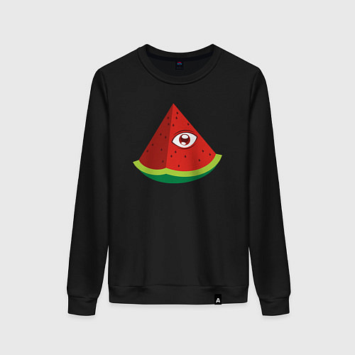 Женский свитшот Арбузный глаз / Черный – фото 1