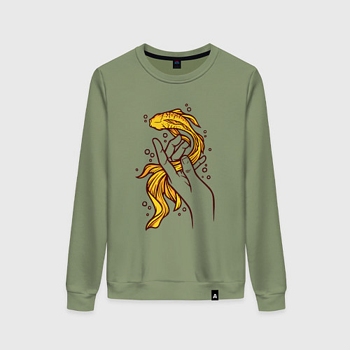 Женский свитшот Золотая рыбка / Авокадо – фото 1