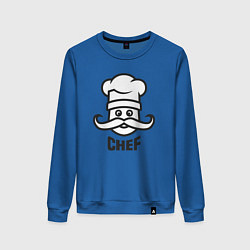 Свитшот хлопковый женский Chef, цвет: синий