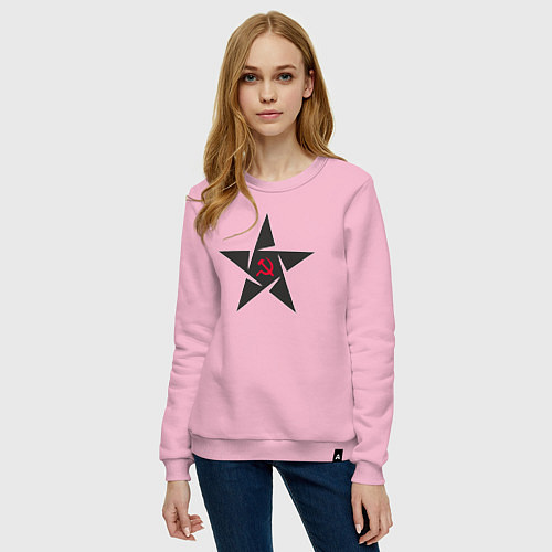 Женский свитшот Black star USSR / Светло-розовый – фото 3