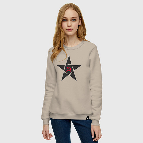 Женский свитшот Black star USSR / Миндальный – фото 3