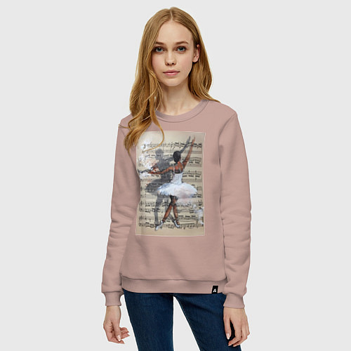 Женский свитшот Балет ноты / Пыльно-розовый – фото 3