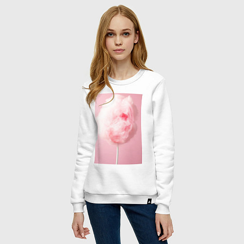 Женский свитшот Череп сахарная вата / Белый – фото 3
