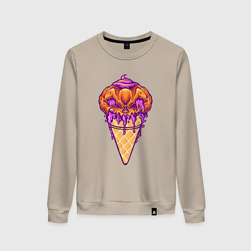 Женский свитшот Halloween ice cream / Миндальный – фото 1