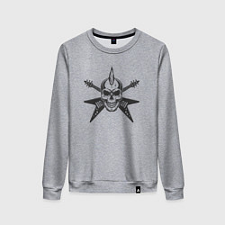 Свитшот хлопковый женский Punk rock style, цвет: меланж