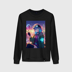 Свитшот хлопковый женский Кибер Марин - коллаба, цвет: черный