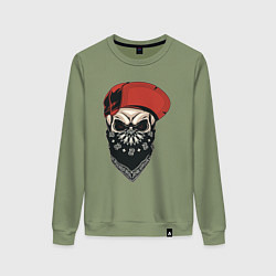 Свитшот хлопковый женский Хип-хоп гангстер, цвет: авокадо