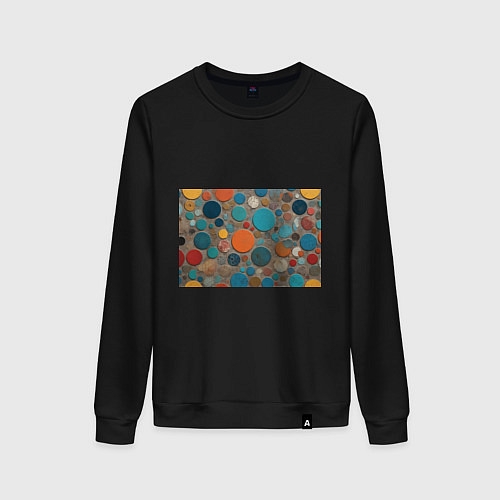 Женский свитшот Арт вариация терраццо / Черный – фото 1