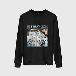 Свитшот хлопковый женский Stray kids ot8, цвет: черный