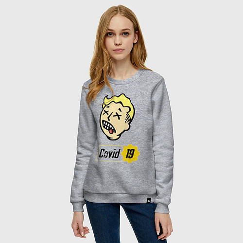 Женский свитшот Vault boy - covid 19 / Меланж – фото 3