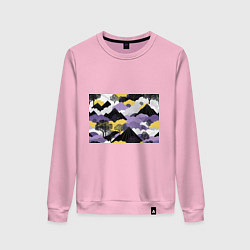 Свитшот хлопковый женский Япония горы, цвет: светло-розовый